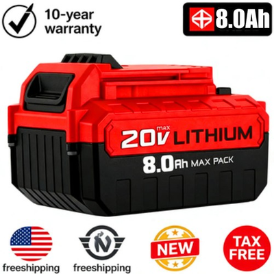 #ad #ad 20 Volt Lithium Ion 8.0Ah 8.0AH Battery for PORTER CABLE 20V Max PCC680L PCC685L $22.79