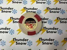 Casino Chip $5 Wagon Wheel Stateline Lake Tahoe Nevada Harvey's