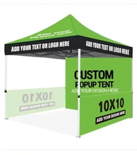 10 Ft X 10 Ft Custom Advertising Canopy Tent with Back & Side Wall