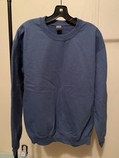 Gildan Brand Navy Blue Long Sleeve Crew Neck ...