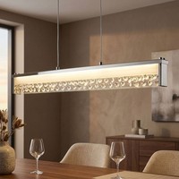 HäNgeleuchte Pendellampe Kristallleuchte HöHenverstellbar Chrom Glas Klar LED