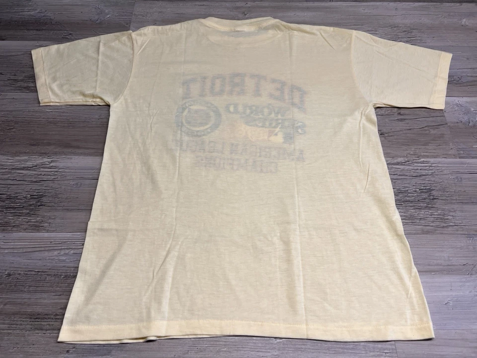 Camiseta De Colección Tigres de Detroit 1984 Campeones de la Liga Americana Puntada Única MLB Foto 2 de 4