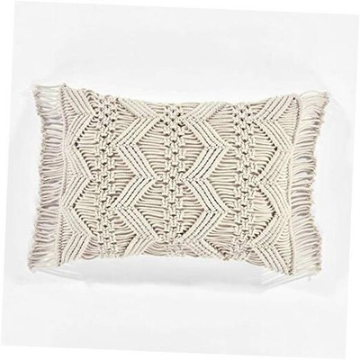  Studio Chevron Macrame Decorative Throw Pillow Cover, 20'' W Neutral Cover Only