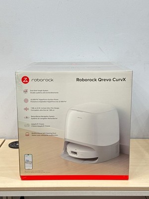 Roborock Qrevo CurvX Robot Vacuum and Mop White 22,000Pa Suction