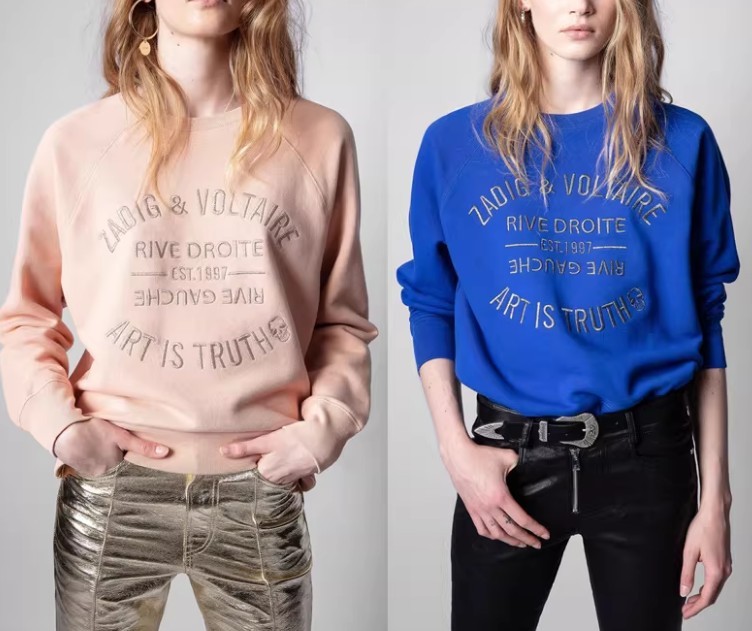 Dama Primavera Nuevo Zadig & Voltaire Bordado Algodón Pullover Sudadera