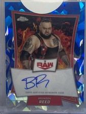 2025 Topps WWE Chrome RAW Bronson Reed Blue Flame Auto REFRACTOR #RBA-BRO