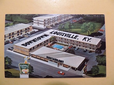 Holiday Inn Downtown Hotel Louisville Kentucky vintage postcard aerial view