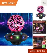 USB-Powered 3.5-Inch Plasma Globe with Colorful LED Lights - Mood Lamp & Decor
