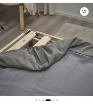 IKEA ESPEVÄR Double Bed Base Slatted Upholstered with Legs, Grey king size