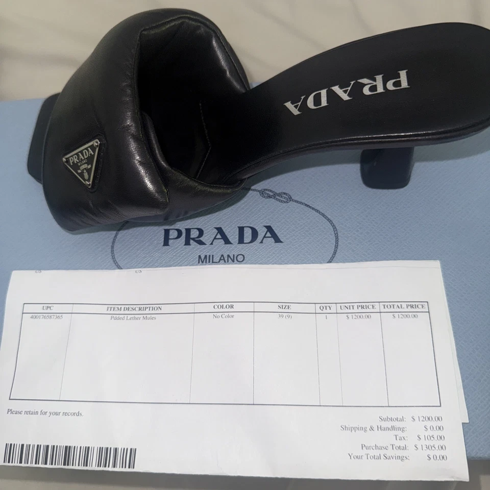 $1200 Prada Soft Napa, mula de cuero Foto 4 de 4