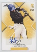 2021 Leaf Perfect Game National Showcase Yellow 3/20 Preston Herce Auto 0b2