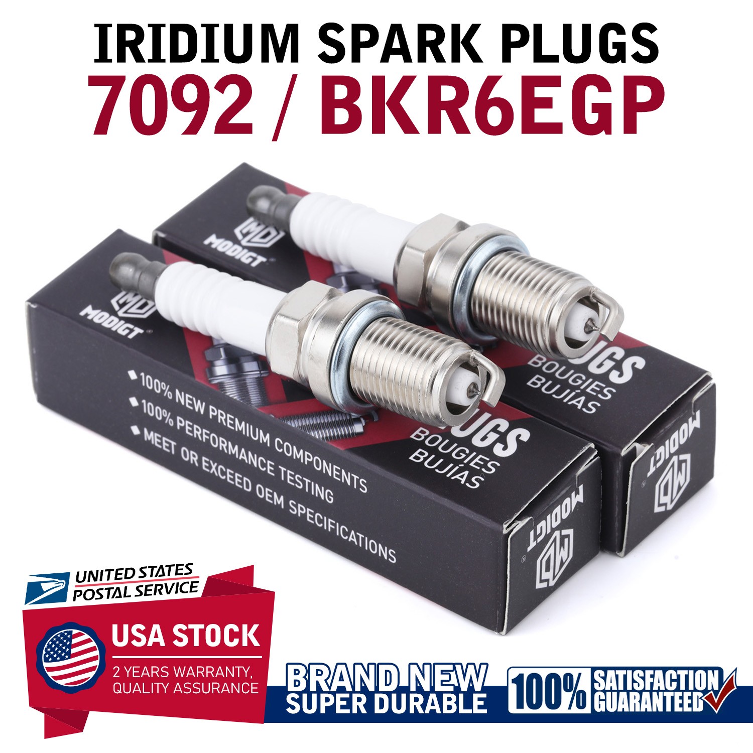 OEM Quality 2 New For NGK Platinum Power Spark Plugs BKR5EGP 7092 For Audi BMW