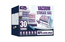 HIBAG Vacuum Storage Bags, 30-Pack Space Saver Vacuum Storage Bags