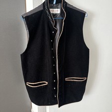Stockerpoint Mens Trachten Vest Size 46 Velvet Embroidered Genuine Steindl