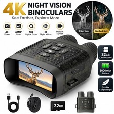 4K 48MP Infrared Night Vision Binoculars Goggles for Hunting 10X Digital Zoom