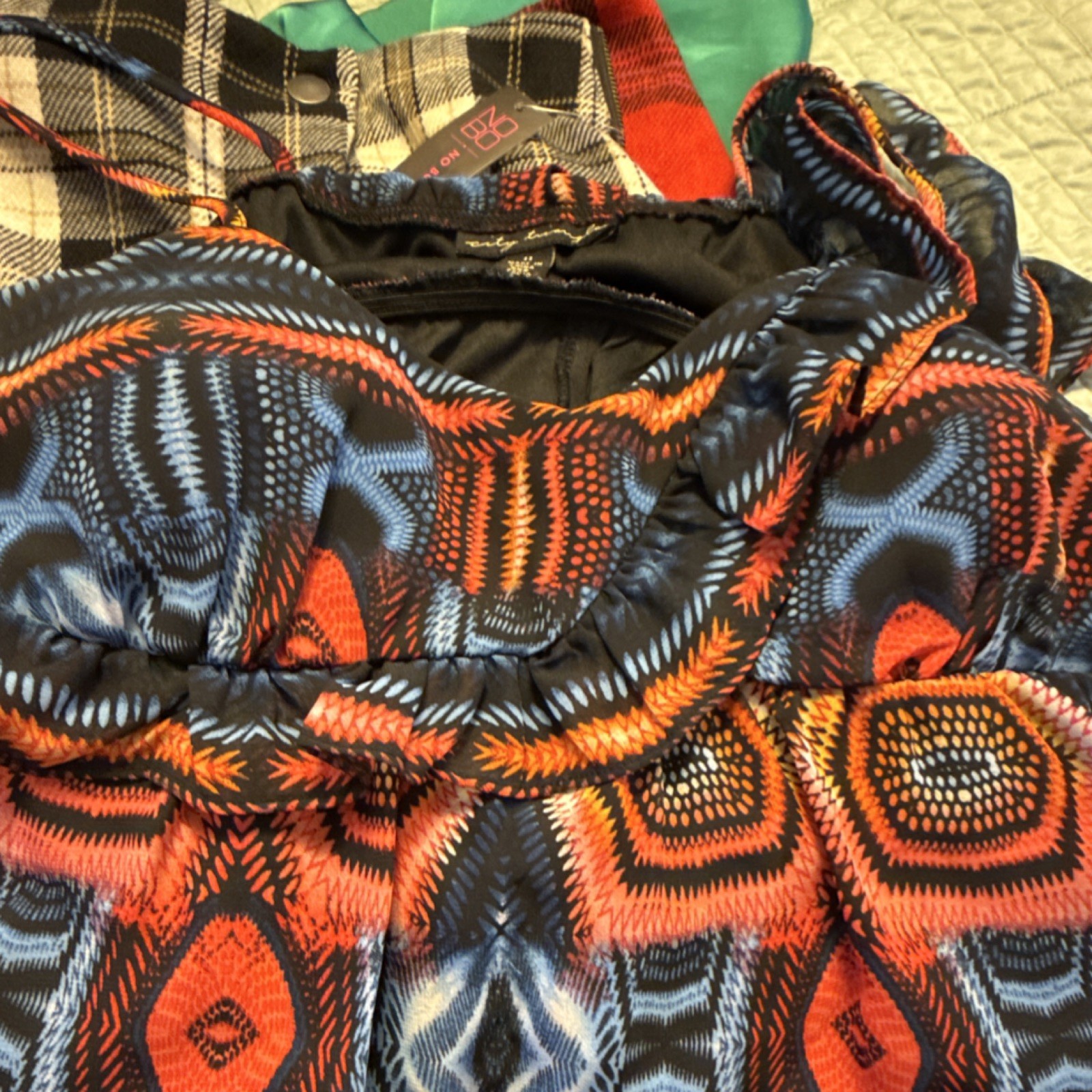 City Triangles Multicolor Geometric Sundress Stra… - image 6