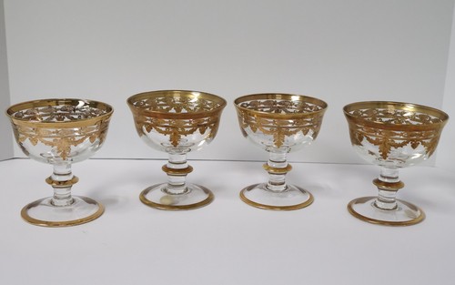 Arte Italica Vetro 24K Gold Footed Dessert Compotes – Set of 4 | Made in Italy - Picture 6 of 7