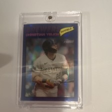 2026 Topps Heritage Christian Yelich #332 Chrome Blue Refractor /150 Brewers