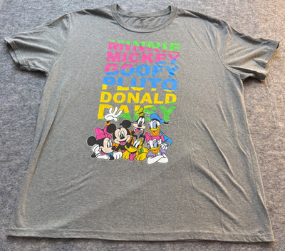 NEW Disney Parks Mickey & Co Retro Grey Tshirt Mickey Donald Goofy Pluto 2XL