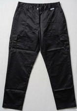 Ladies Adjustable Elasticated Waist Casual Cargo Trousers Pants Black 3 Pockets