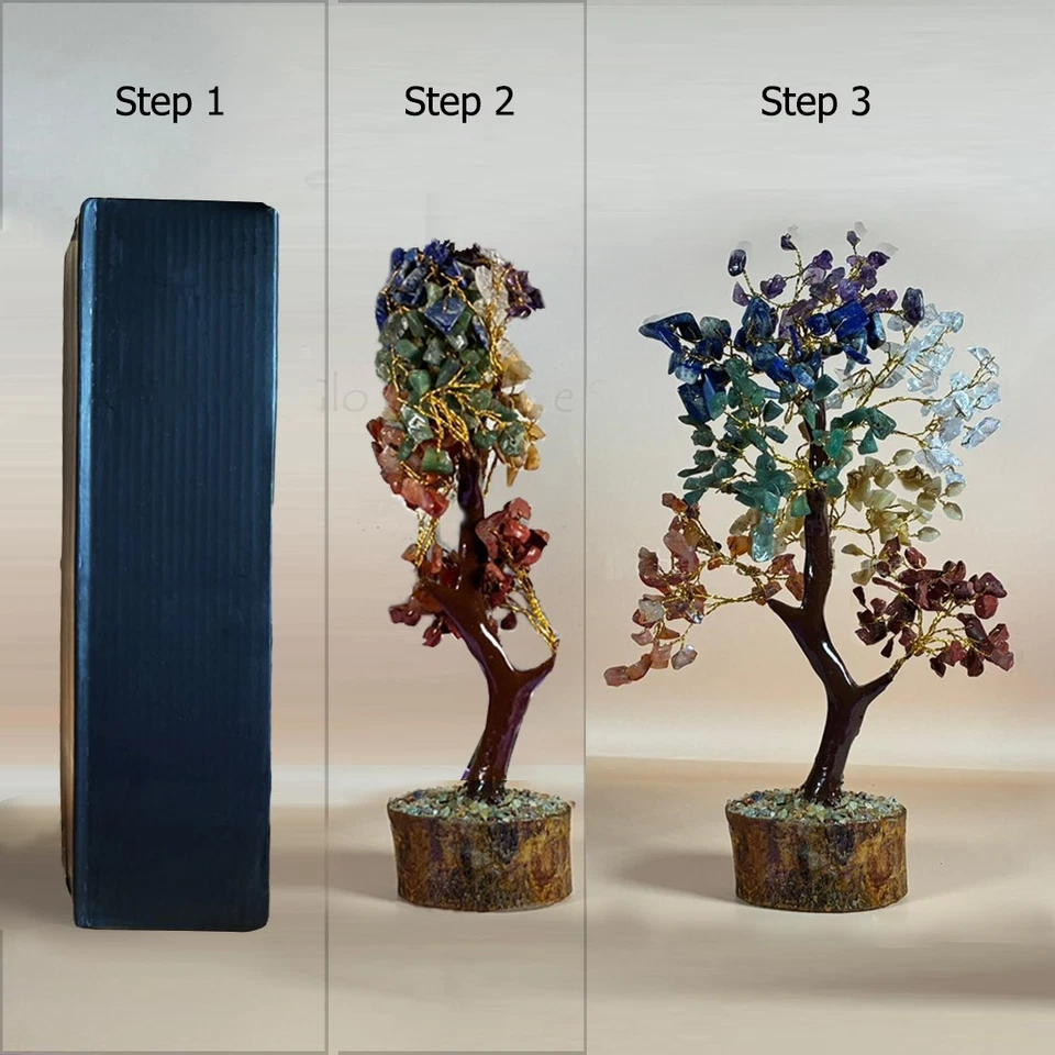 Sieben Chakra Kristall Baum Heilung Edelstein Baum des Lebens Reiki Energie Baum - Bild 3 von 4