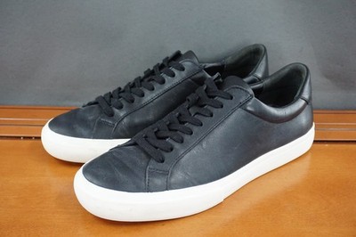 Vince Fulton Men's 9.5 US Black Leather Lace Up Low Top Casual Sneakers Shoes