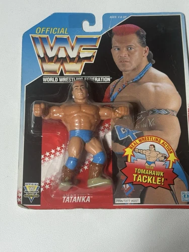 WWF Tatanka Hasbro Wrestling Figure W/ Tomahawk Blue Card 1992 WWE New READ