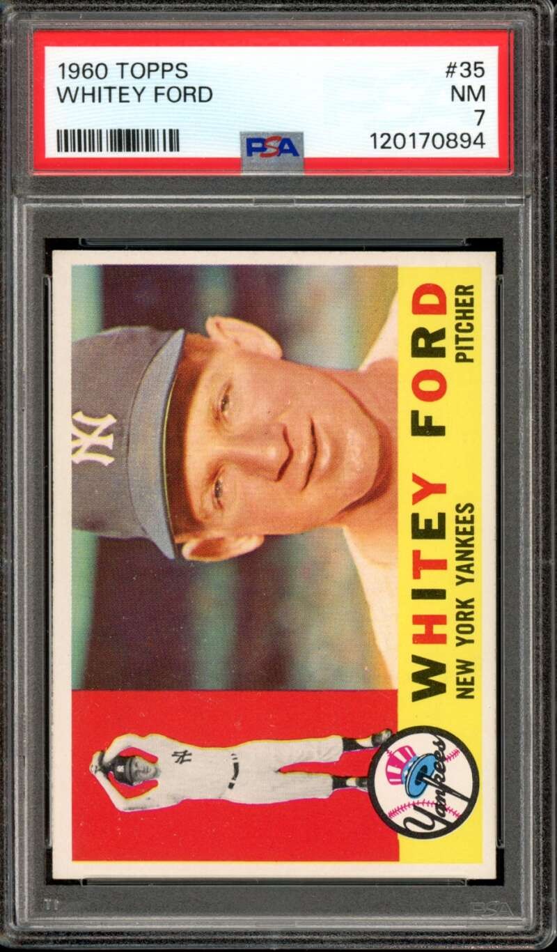 1960 Topps #35 Whitey Ford Yankees HOF PSA 7 NM Near Mint