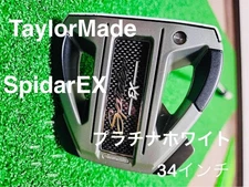 Used TaylorMade Spider Ex Platinum White Slant/Original Steel 34 inch