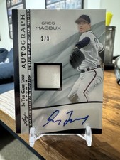 2025 Leaf In The Game Used Jersey Mem Auto #/3 Greg Maddux Braves HOF
