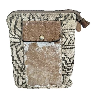 WOMEN'S MYRA CANVAS MESSENGER BAG POUCH PURSE VTG WITH OUTSIDE POCKET OUTDOORS