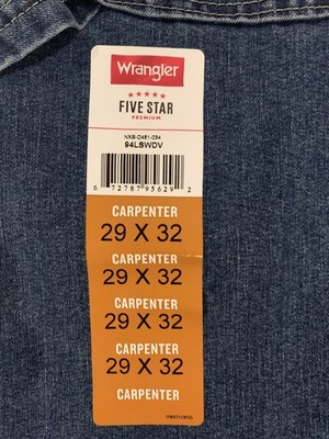 Wrangler Five Star Premium Men's Dark Wash Relaxed Fit Jeans Size 29x32 NWT