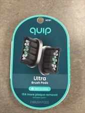QUIP SOFT BRISTLES ULTRA BRUSH PODS BLACK 2 BRUSH PODS -NEW-