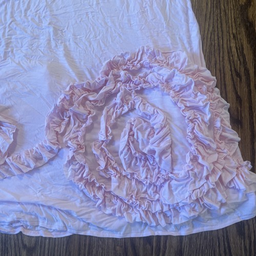 CHASING FIREFLIES GIRL PIXIE Pink SWIRLY RUFFLE MAXI DRESS Sz 16 Stretch Comfy - Picture 2 of 5