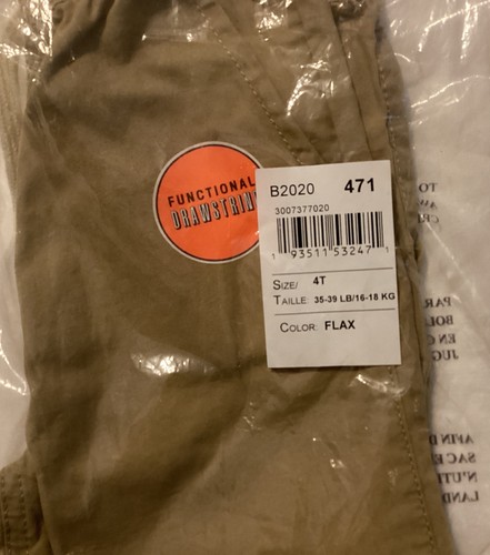The Children’s Place Boy Shorts 4T FLAX Drawstring 100% Cot. School Uniform NWT - Picture 6 of 6