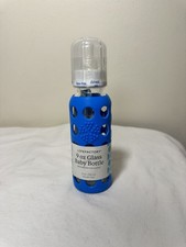 Lifefactory 9 oz Glass Baby Bottle Kale Teal Silicone Sleeve Stage 2 Nipple New
