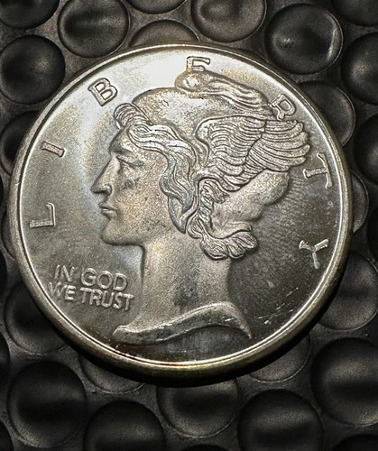1 oz .999 Fine Silver Round Mercury Dime Design
