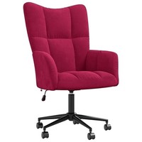 Drehsessel Drehstuhl Relaxsessel Sessel BüRostuhl Weinrot Samt