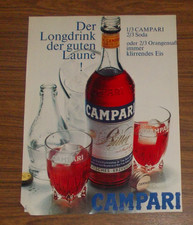 Seltene Werbung CAMPARI - Der Longdrink der guten Laune! 1970