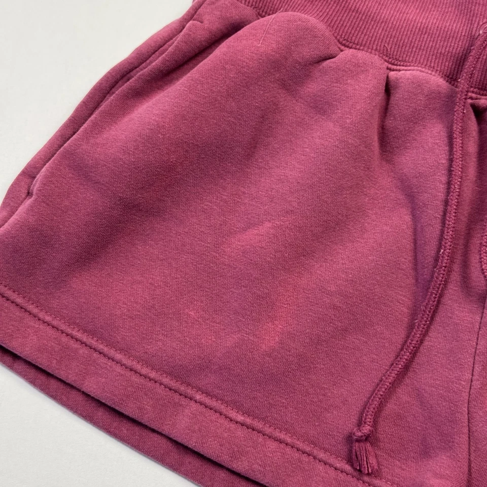 Nike Shorts Womens Small Burgundy Fleece Drawstring Swoosh Logo Athletic Lounge - Image 3 of 4