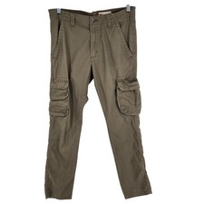 Wrangler Cargo Pants Mens 32x30 Khaki Regular Taper Stretch Zip Fly Utility