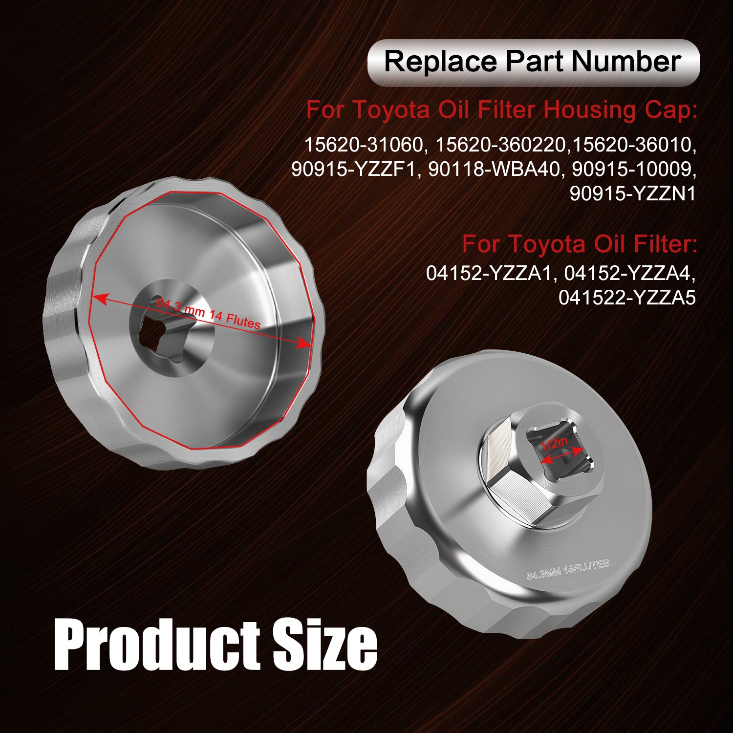 Oil Filter Wrench Removal Tool for Toyota RAV4 RAV4 Prime 04152-YZZA1