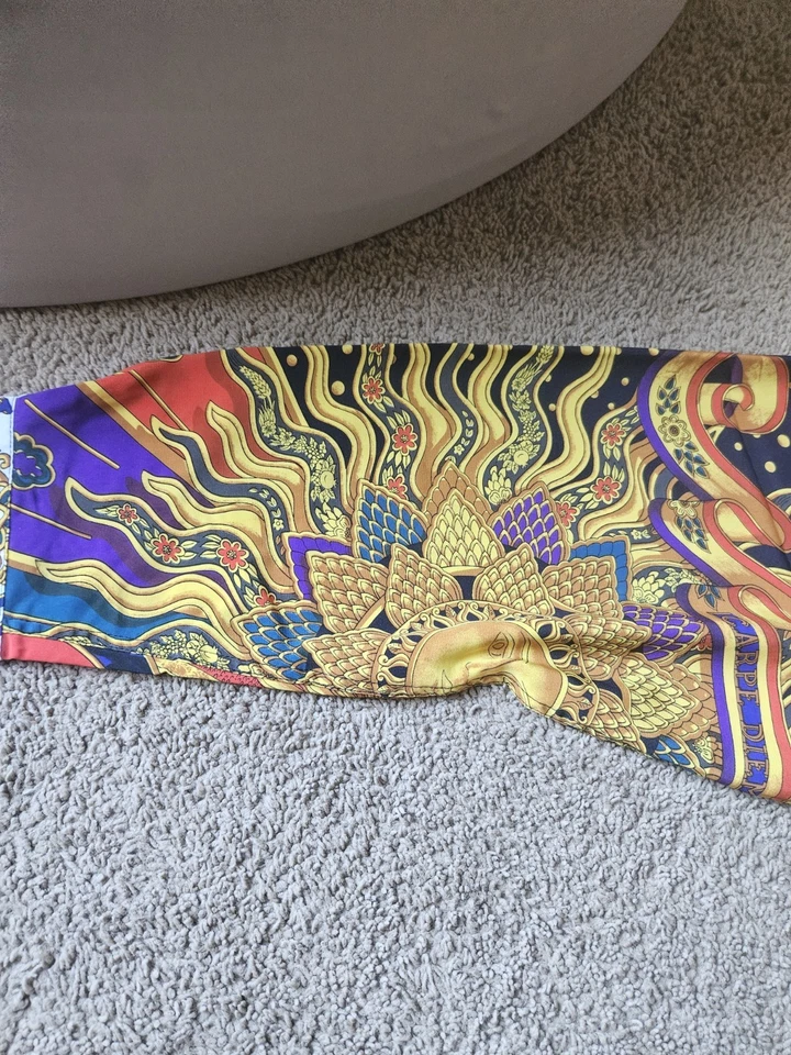 Camisa De Colección Studio Armstrong Poliéster Seda Botón Talla L Estilo Hermes Rara Foto 4 de 4