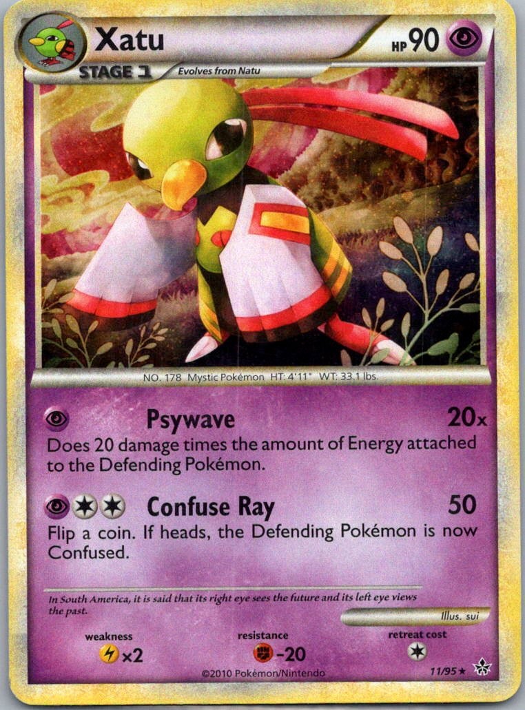 Xatu 11/95 HGSS Unleashed Rare Holo Pokemon