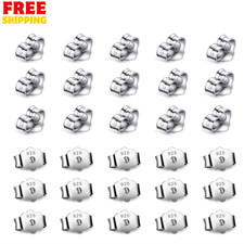 30PCS 925 Sterling Silver Earring Backs Replacement Secure Locking Ear Nuts Jewe