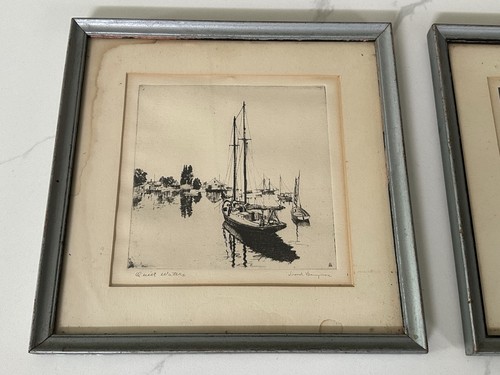 Pair of Framed Pencil Sketches by Lionel Barrymore - Picture 2 of 6