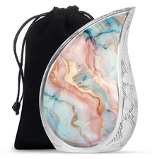 Golden Abstract Large Cremains Urn For Adult Man Woman Ashes 10 Inch