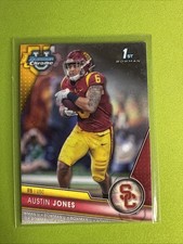Austin Jones 1st Rookie 2023 Bowman Chrome University Card #199 USC Trojans. rookie card picture