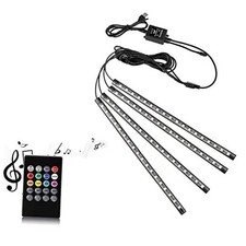 Car LED Strip Light, 4 Pcs Multicolor Music Car Interior Atmosphere Lights