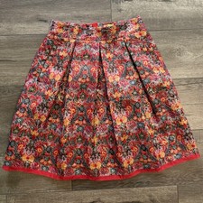 Maeve Anthropologie Rosia Skirt Floral Brocade Metallic A-Line Mini Skirt Small